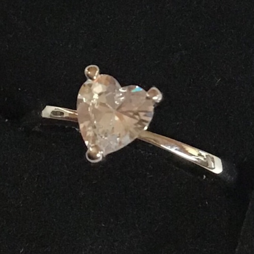 Brilliant Cut  Heart Diamond Sterling Silver 925 SS